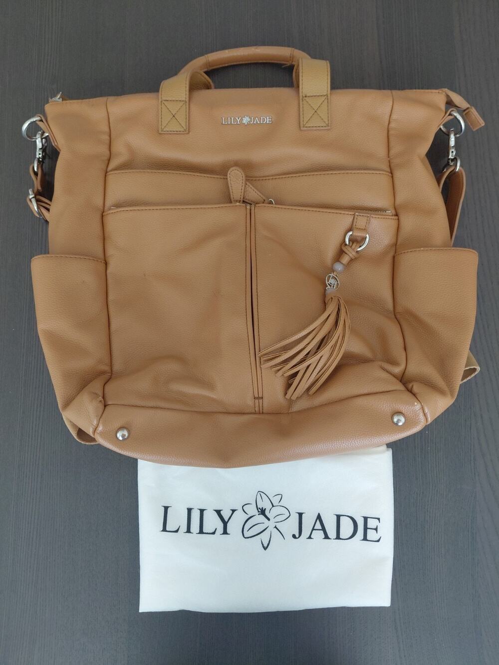 Lily Jade Brown Leather Diaper Bag Backpack